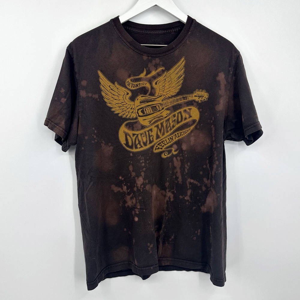 Dave Mason Lucky Brand Custom Bleach Splatter Short Sleeve Shirt Size Medium